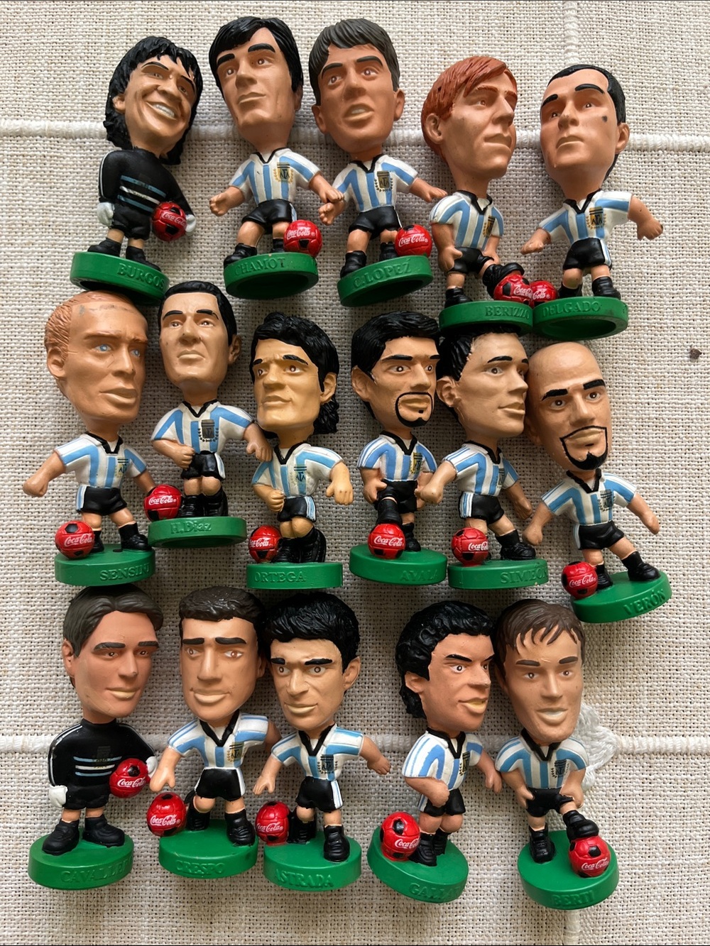 Argentina 1998 Vintage Soccer Player Figurine Set Coca Cola world cup